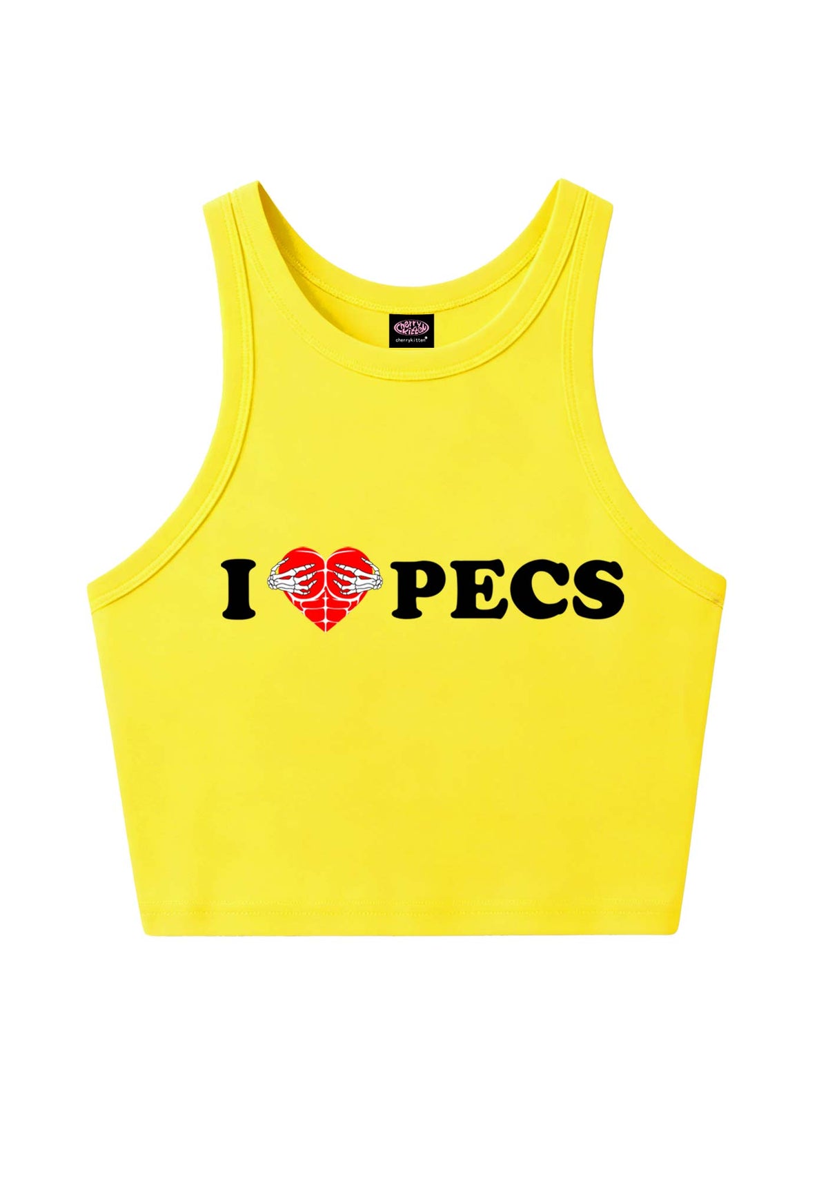 I Love Pecs Y2K Crop Tank Top Cherrykitten