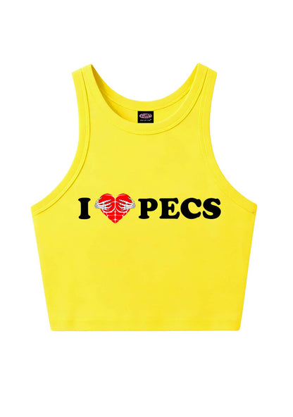 I Love Pecs Y2K Crop Tank Top Cherrykitten