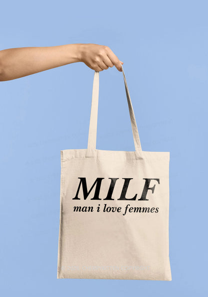 Man I Love Femme Pride Y2K Canvas Tote Bag Cherrykitten