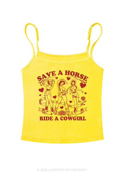 Ride A Cowgirl Valentine's Day Y2K Spaghetti Strap Cami Cherrykitten