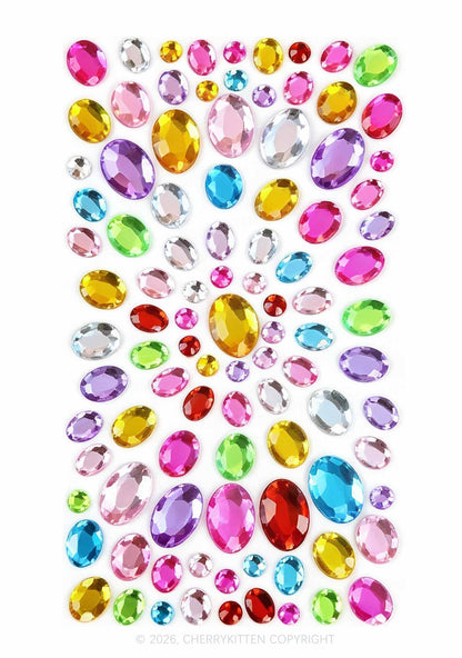 1pc Colored Gems Y2K Face Sticker Cherrykitten
