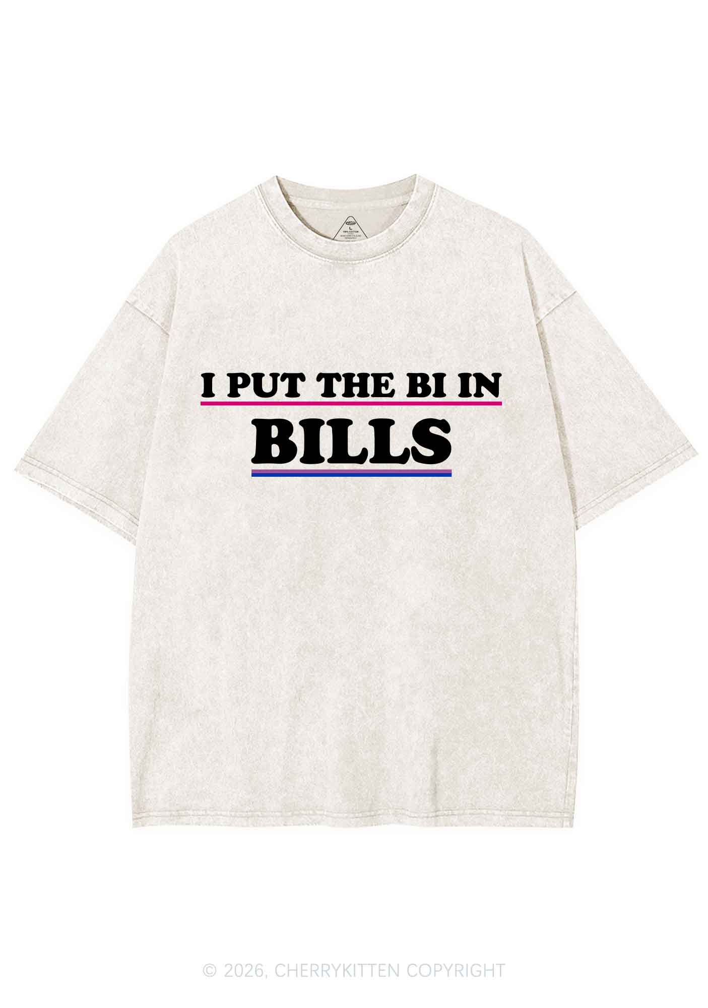 I Put The Bi In Bills Pride Y2K Shirts Washed Tee Cherrykitten