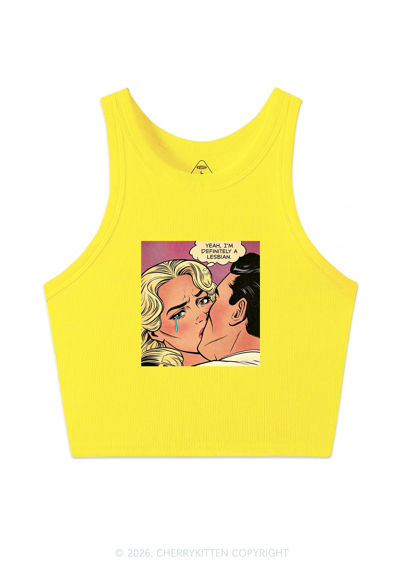 Im Definitely A Lesbian Pride Y2K Crop Tank Top Cherrykitten