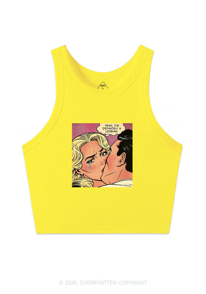 Im Definitely A Lesbian Pride Y2K Crop Tank Top Cherrykitten