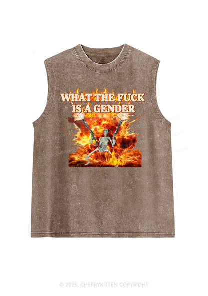 Skeleton Gender Y2K Washed Muscle Tank Cherrykitten