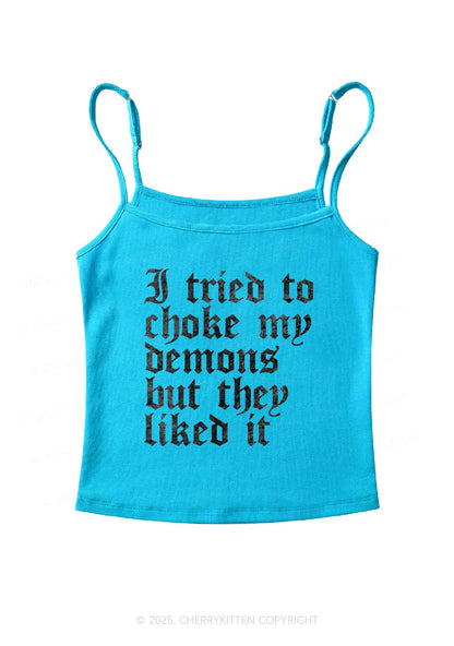 Halloween Choke Demons They Liked Y2K Spaghetti Strap Cami Cherrykitten