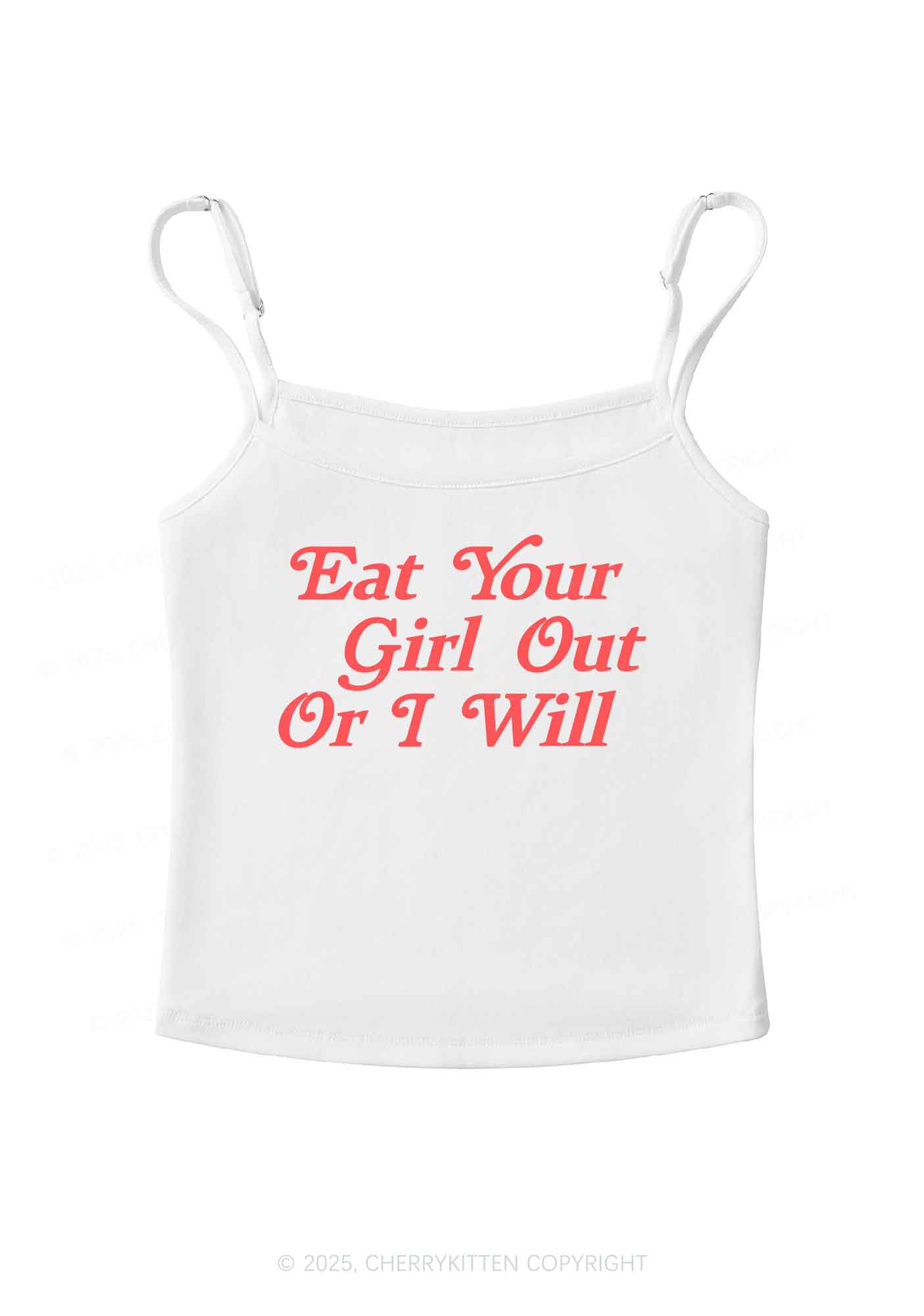 Eat Your Girl Out  Y2K Spaghetti Strap Cami Cherrykitten