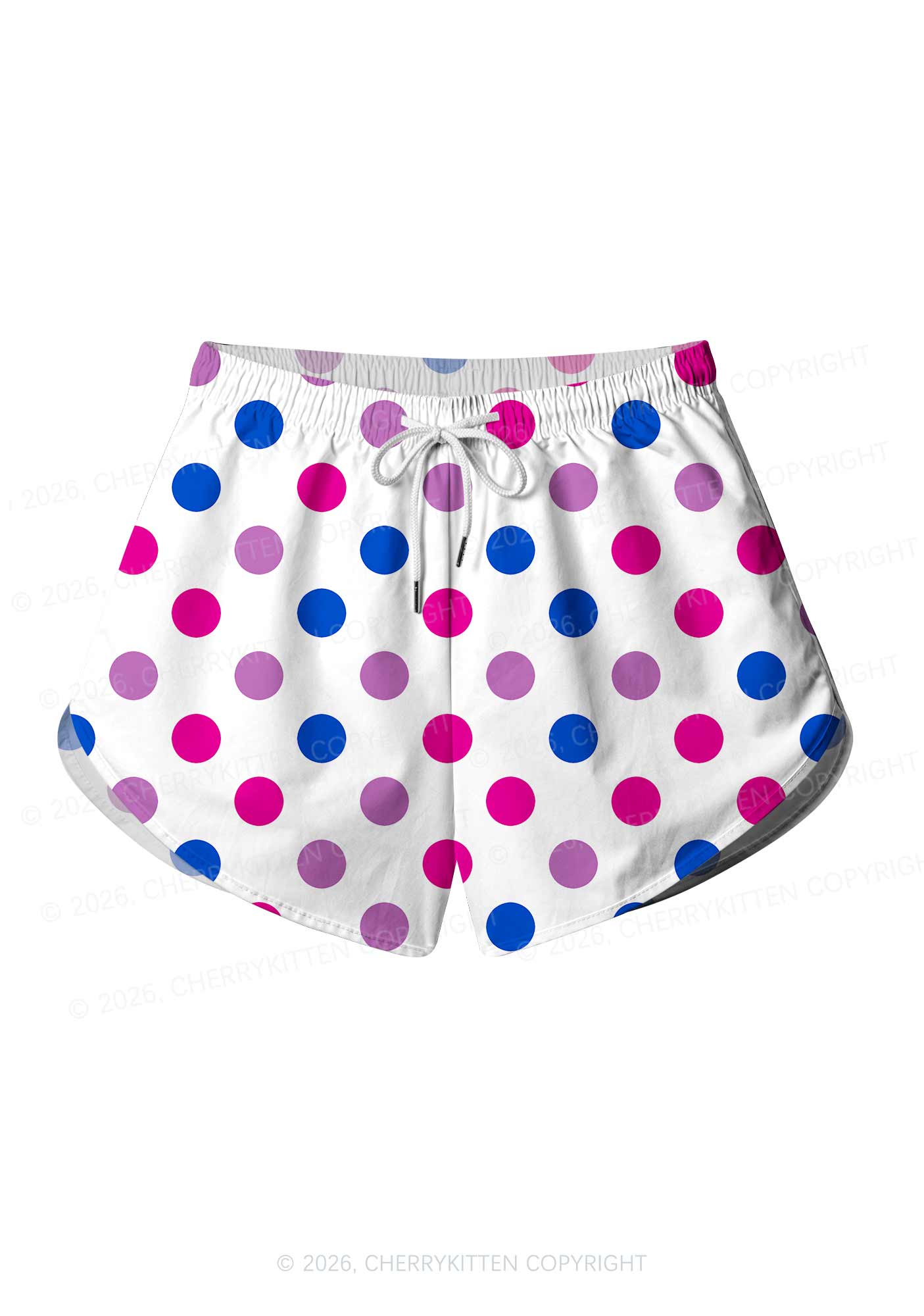 Bisexual Dots On White Pride Y2K Print Men Beach Shorts Cherrykitten
