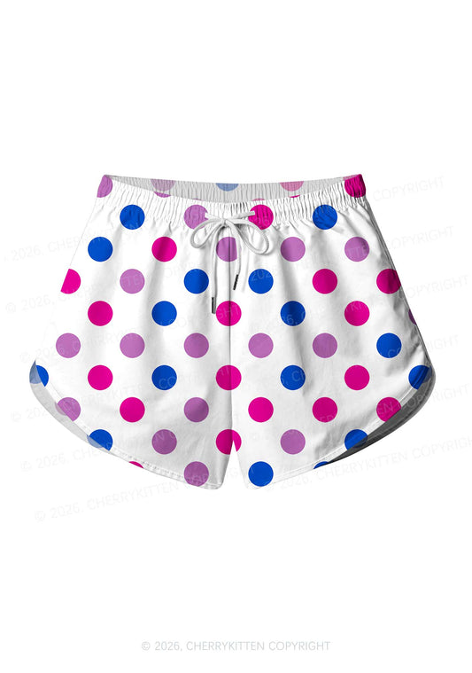 Bisexual Dots On White Pride Y2K Print Men Beach Shorts Cherrykitten