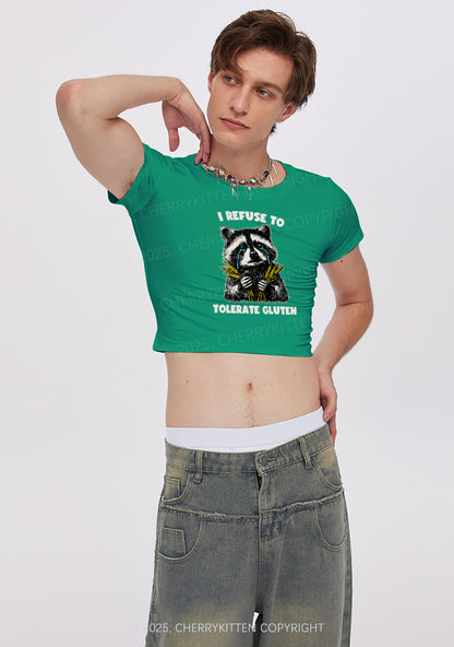 Refuse To Tolerate Gluten Y2K Baby Tee Cherrykitten