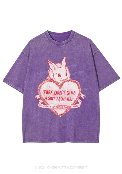 They Don't Give A Shxt About You Y2K Washed Tee Cherrykitten