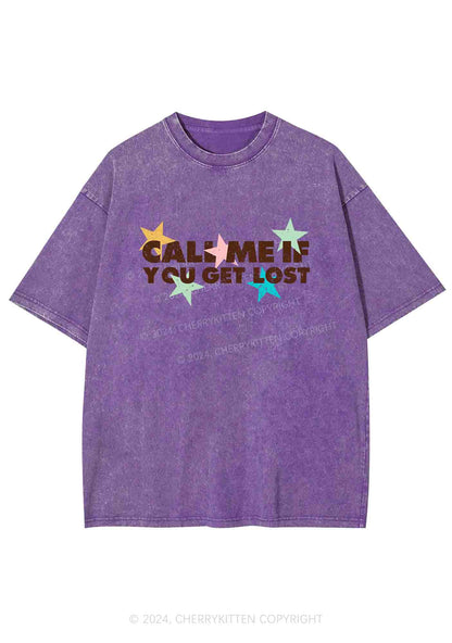 Call Me If You Get Lost Y2K Washed Tee Cherrykitten