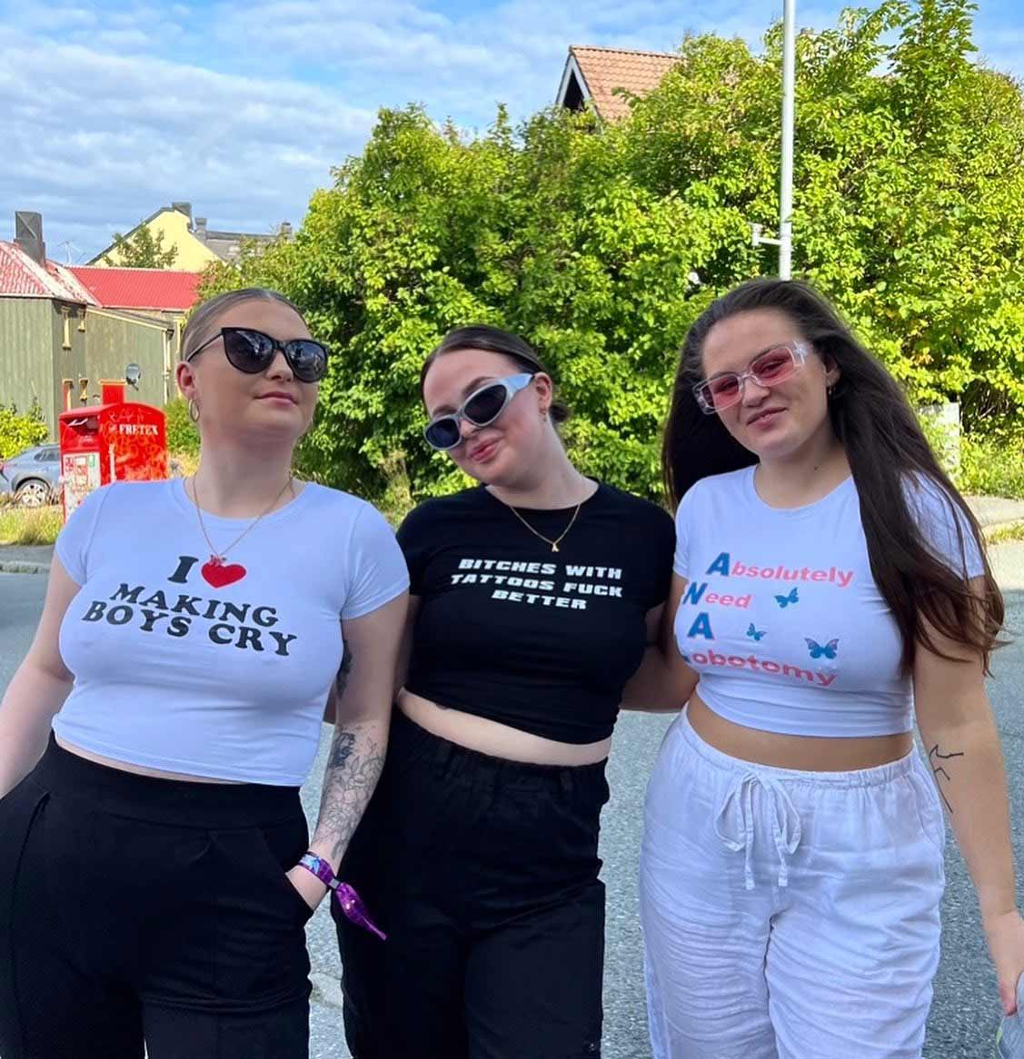 Bxxches With Tattoos Fxxk Better Y2k Baby Tee