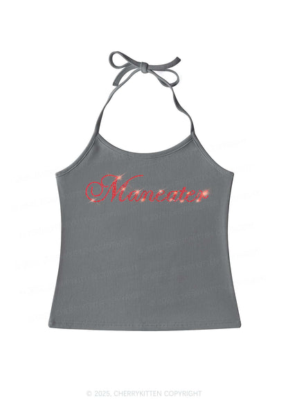 Rhinestone Maneater Y2K Halter Neck Cami Cherrykitten