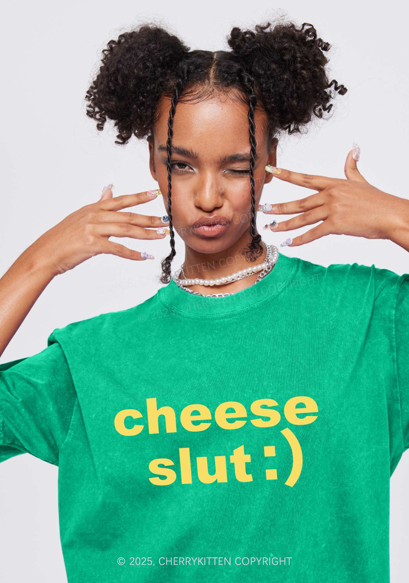 Cheese Slxt Y2K Shirts Washed Tee Cherrykitten