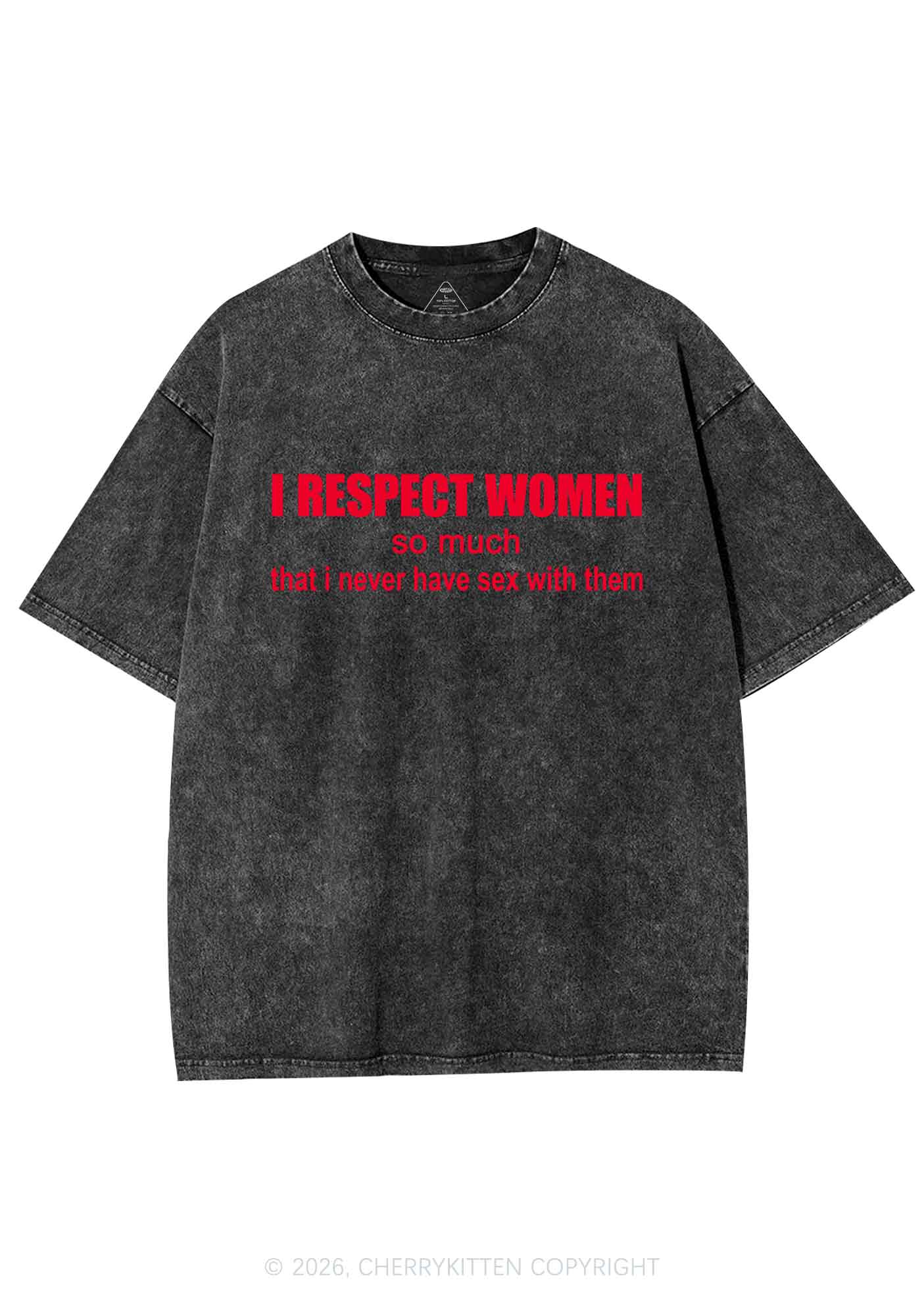 I Respect Women Pride Y2K Shirts Washed Tee Cherrykitten