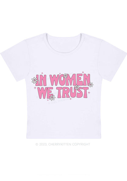 Curvy In Women We Trust White Daisy Baby Tee Cherrykitten