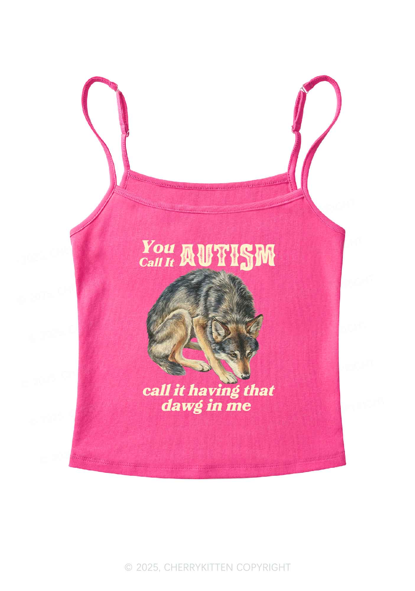 You Call It Autism Y2K Spaghetti Strap Cami Cherrykitten