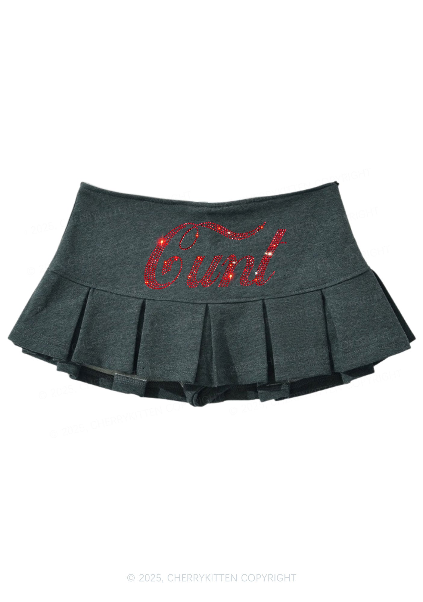 Rhinestone Special Cxxt Y2K Mini Pleated Skirts Cherrykitten
