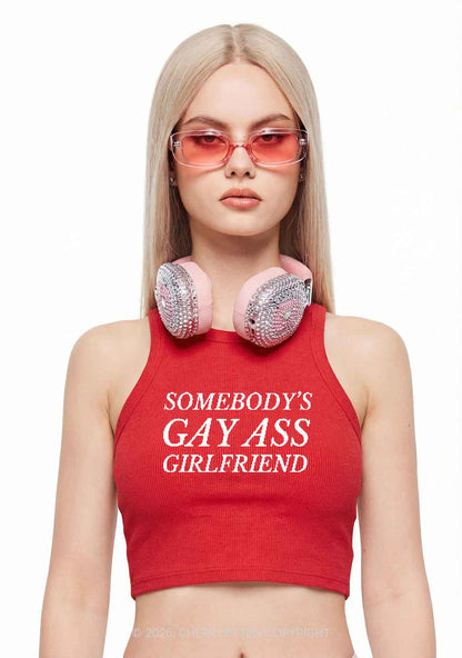 Somebodys Gay Axx Girlfriend Pride Y2K Crop Tank Top Cherrykitten