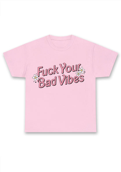Fxxk Your Bad Vibes Flowers Stars Chunky Shirt