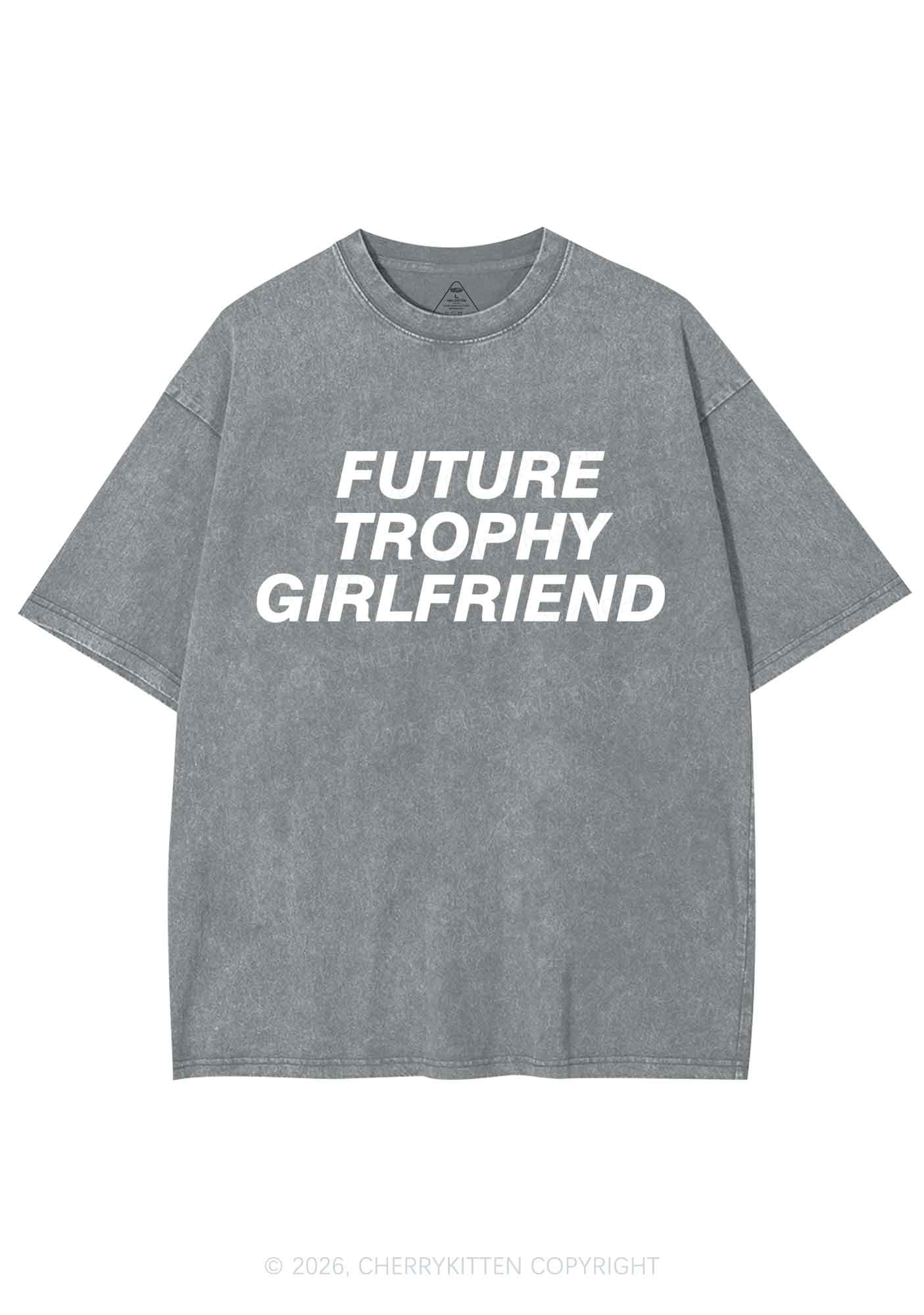 Future Trophy Girlfriend Y2K Shirts Washed Tee Cherrykitten