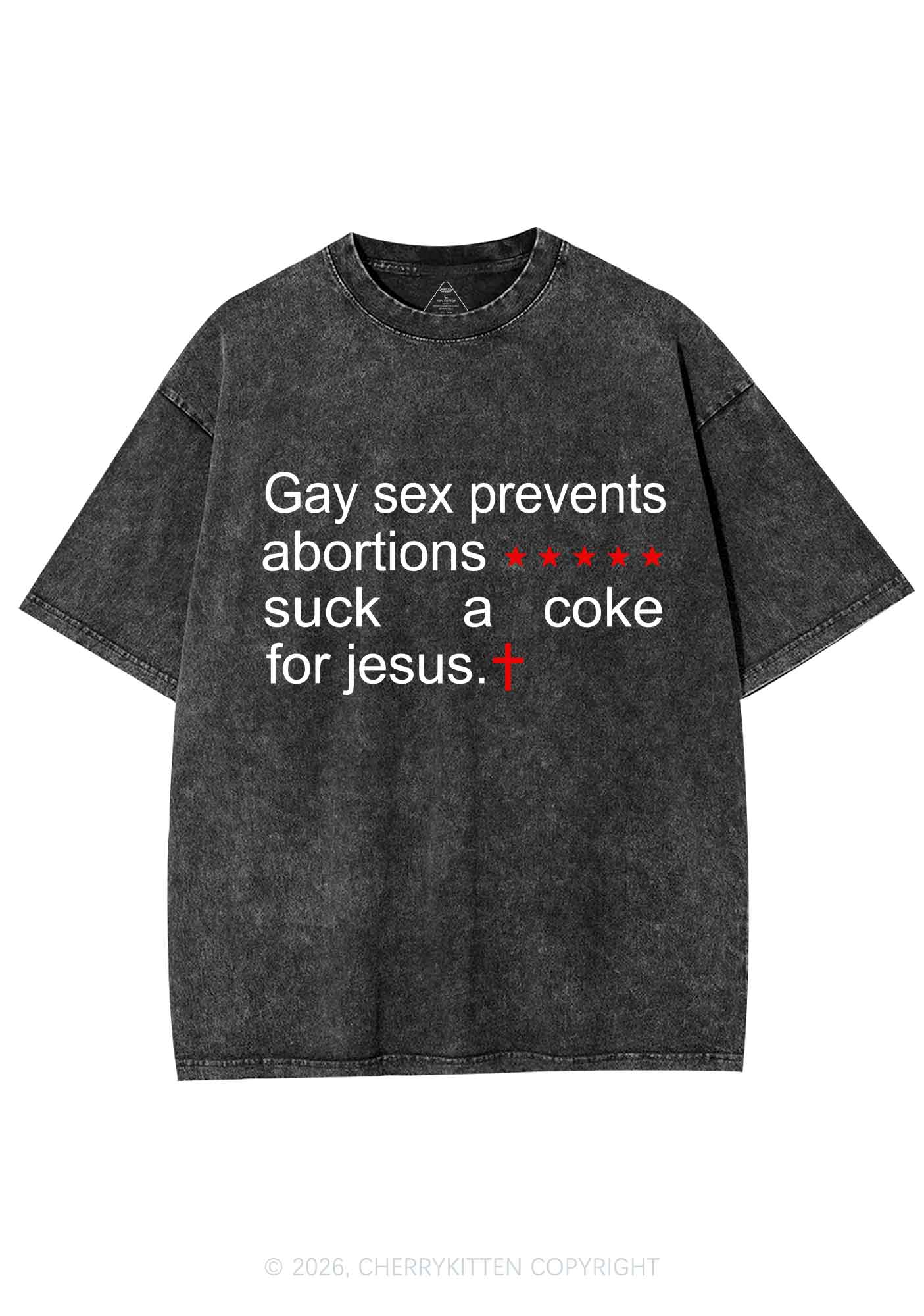Suck A Coke For Jesus Pride Y2K Shirts Washed Tee Cherrykitten