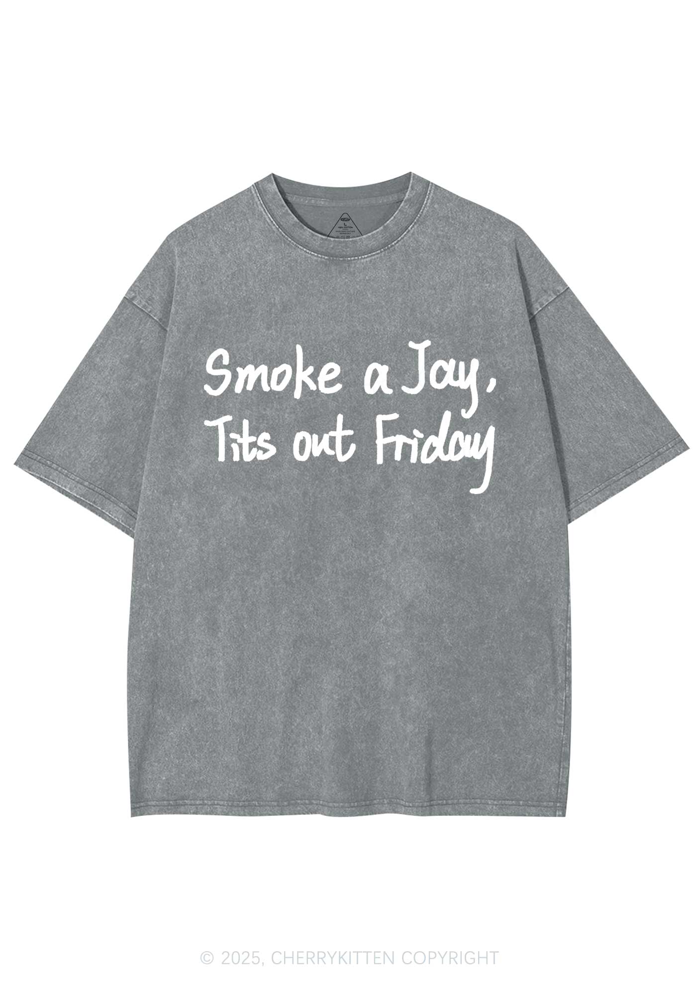 Smoke A Jay Y2K Shirts Washed Tee Cherrykitten