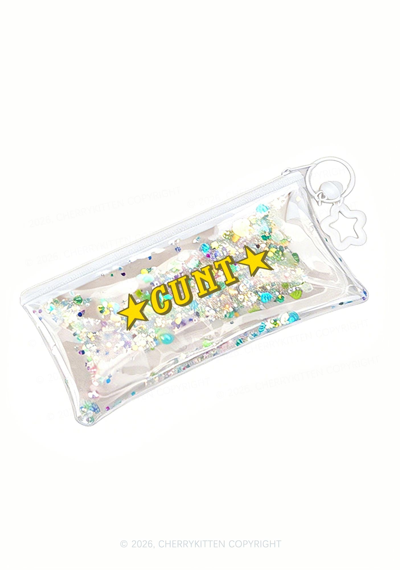 Star Count Y2K Quicksand Transparent Pencil Pouch Cherrykitten
