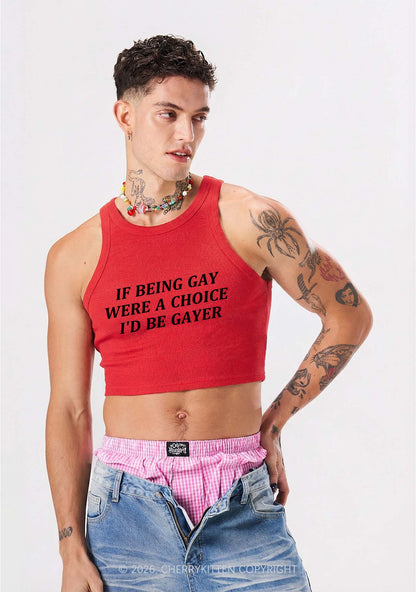 Being Gay Were A Choice Pride Y2K Crop Tank Top Cherrykitten