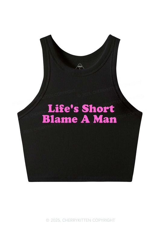 Blame A Man Y2K Crop Tank Top Cherrykitten