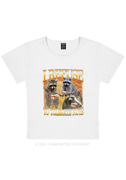 Retro Raccoon Nuts Y2K Baby Tee Cherrykitten