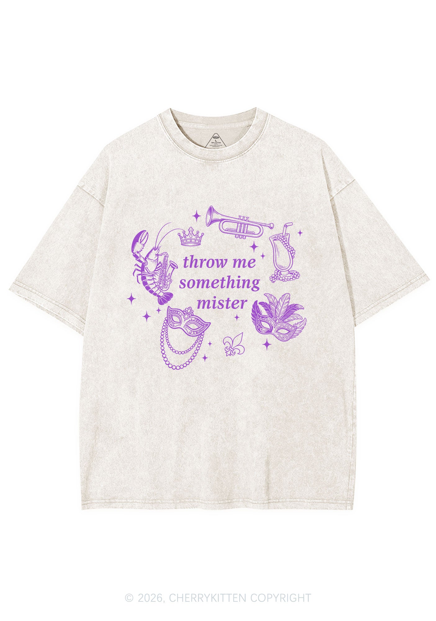Throw Me Something Mister Y2K Shirts Washed Tee Cherrykitten