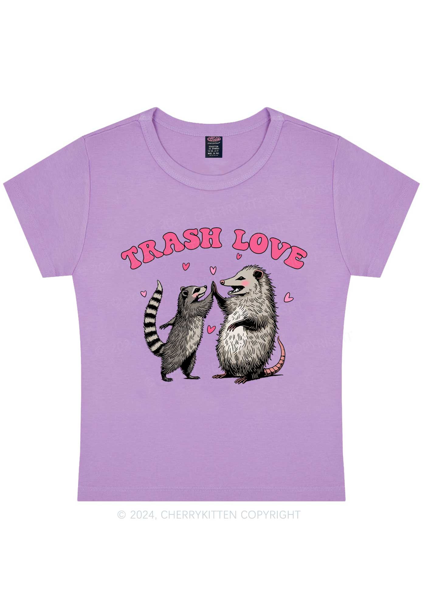 Trash Love Y2K Valentine's Day Baby Tee Cherrykitten