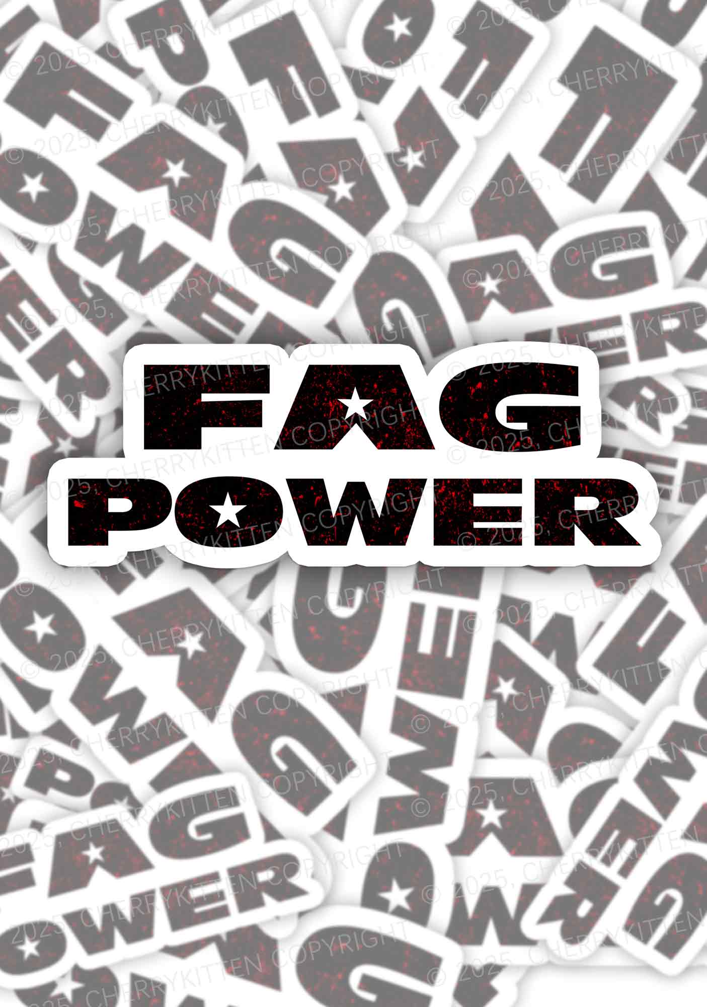 Fag Power Pride 1Pc Y2K Sticker Cherrykitten