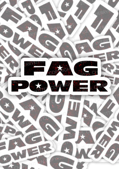 Fag Power Pride 1Pc Y2K Sticker Cherrykitten