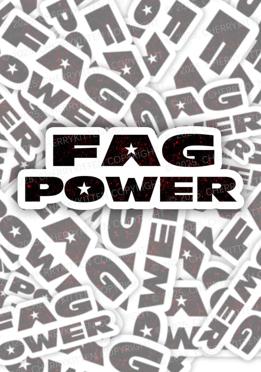 Fag Power Pride 1Pc Y2K Sticker Cherrykitten