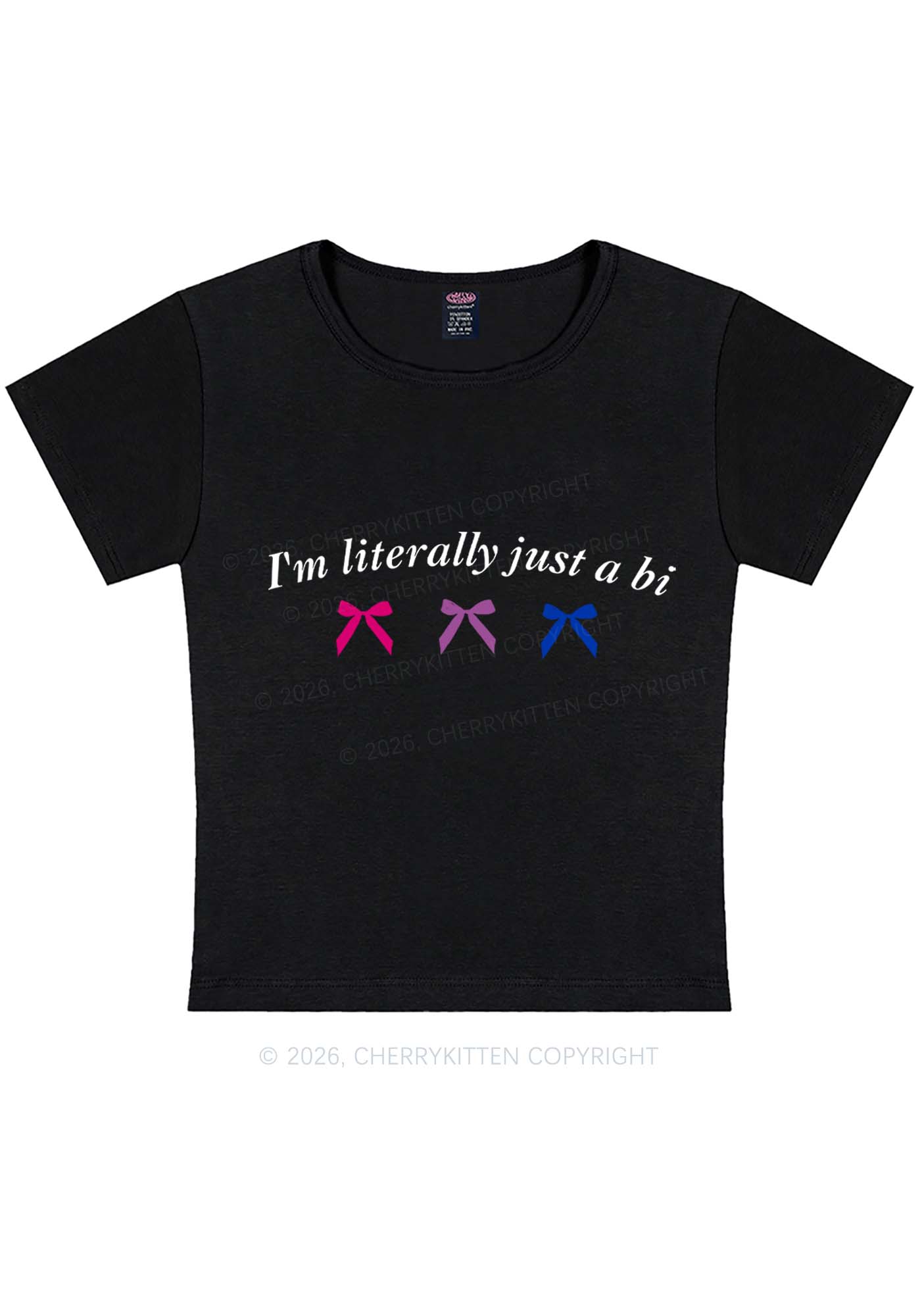 Im Literally Just A Bi Pride Y2K Baby Tee Cherrykitten