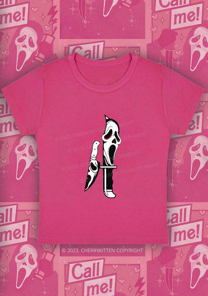 Halloween Skull Knife Y2K Baby Tee Cherrykitten