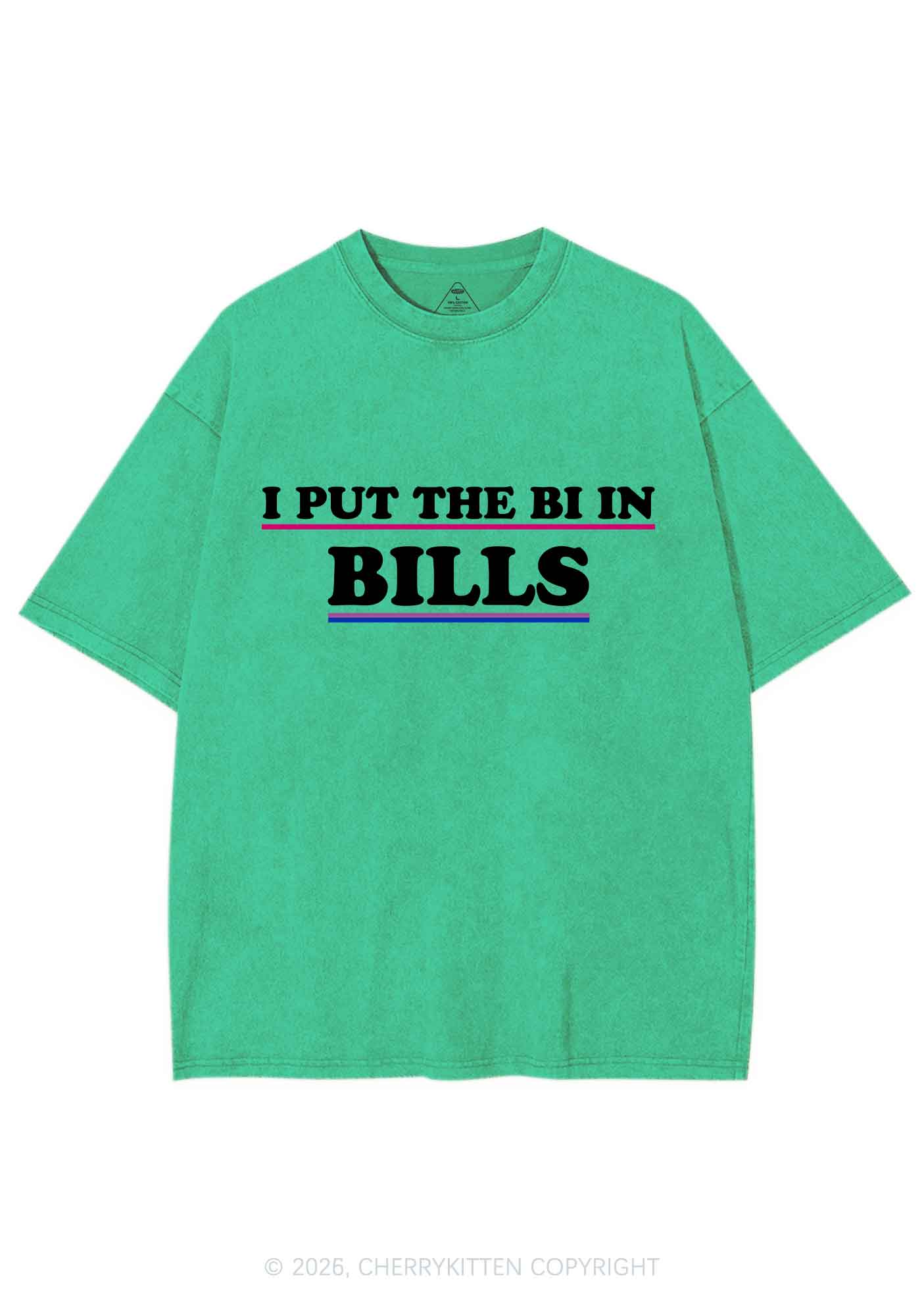 I Put The Bi In Bills Pride Y2K Shirts Washed Tee Cherrykitten