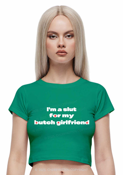 Slxt For Butch Girlfriend Pride Y2K Baby Tee Cherrykitten