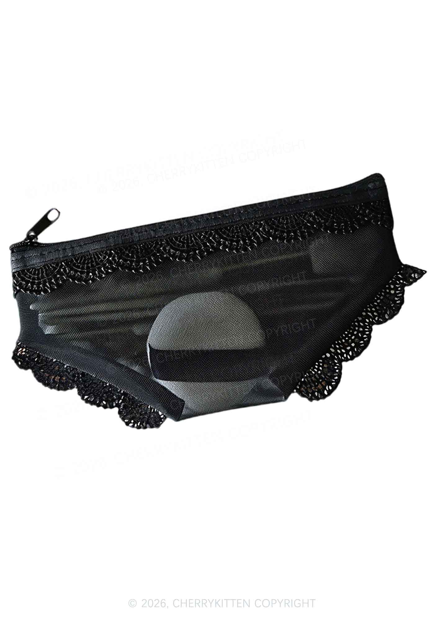 Plain Y2K Briefs Shape Cosmetic Pouch Cherrykitten