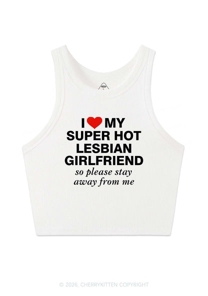 I Love My Super Hot Lesbian GF Pride Y2K Crop Tank Top Cherrykitten