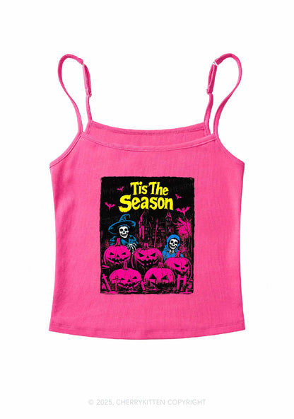 Halloween Tis The Season Skull Y2K Spaghetti Strap Cami Cherrykitten