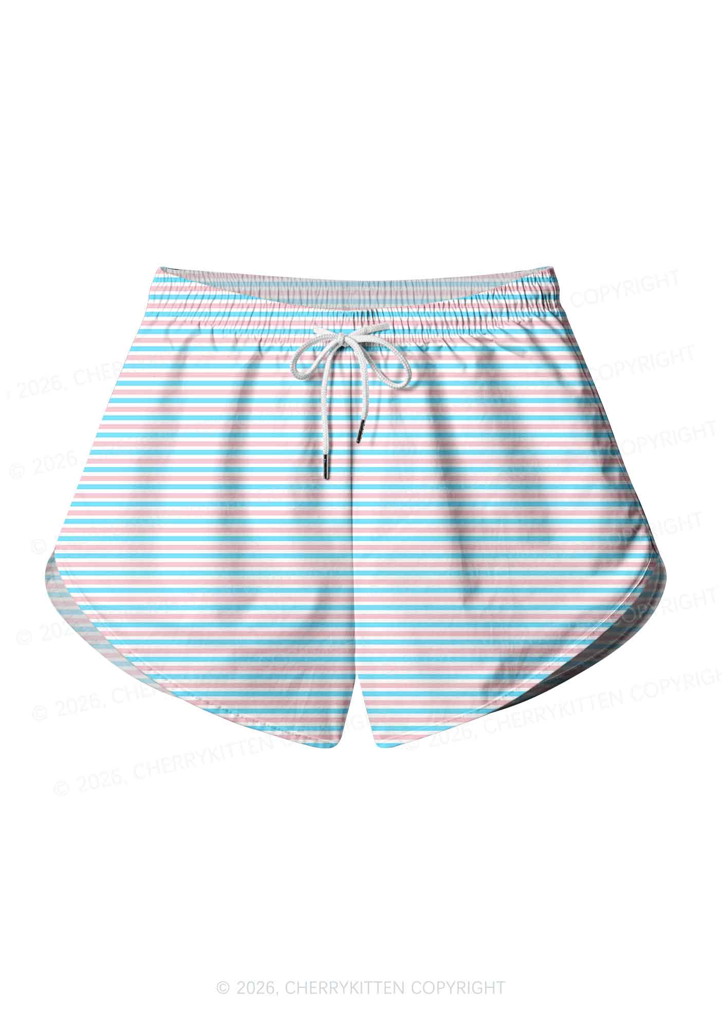 Trans Stripes Pride Y2K Print Men Beach Shorts Cherrykitten