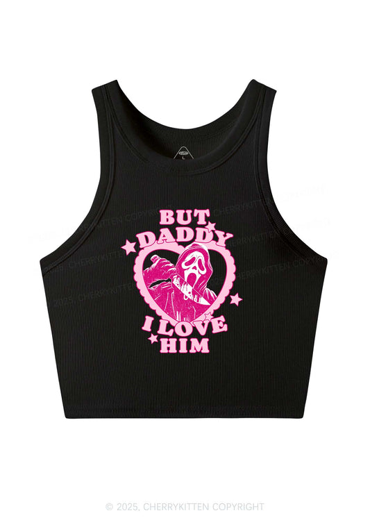 Halloween Daddy Love Horror Y2K Crop Tank Top Cherrykitten