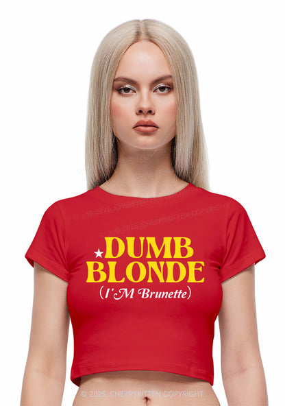 Dumb Blonde Brunette Y2K Baby Tee Cherrykitten