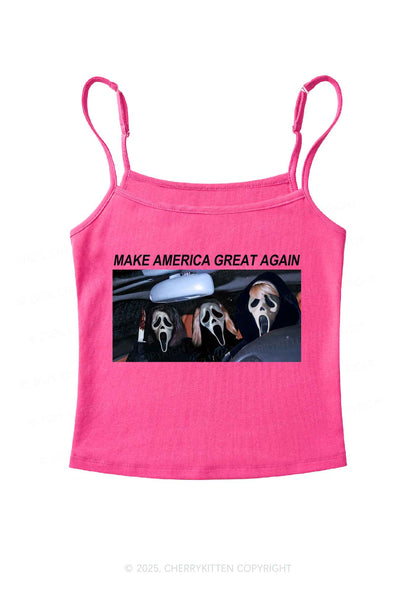 Halloween Ghost Make America Great Again Y2K Spaghetti Strap Cami Cherrykitten