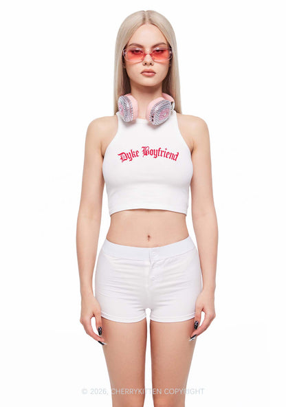 Dyke Boyfriend Pride Y2K Crop Tank Top Cherrykitten