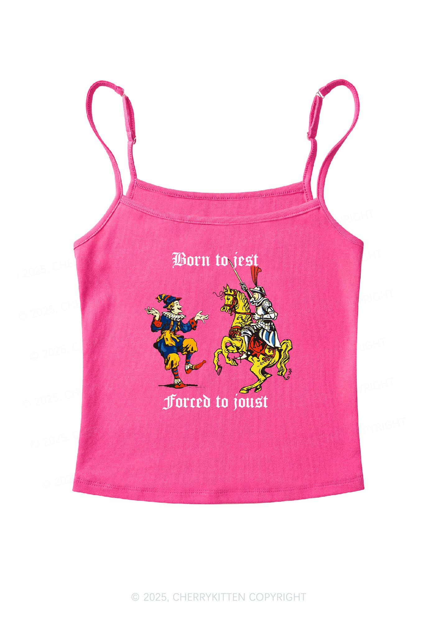 Born to Jest Forced to Joust Y2K Spaghetti Strap Cami Cherrykitten